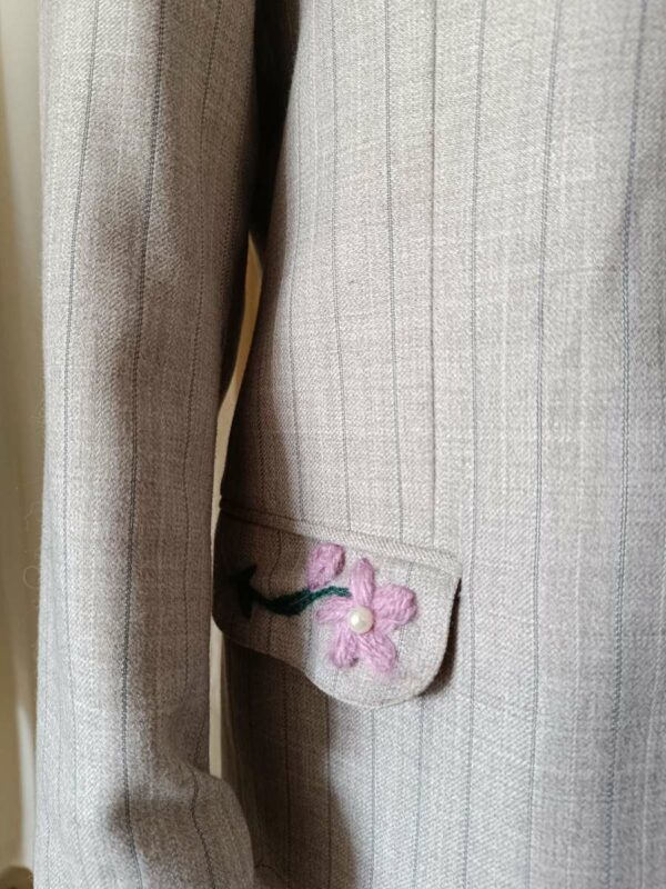 Blazer vintage upcyclé – col renard – pièce unique – taille 40