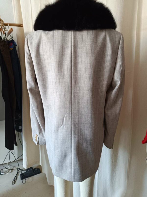 Blazer vintage upcyclé – col renard – pièce unique – taille 40