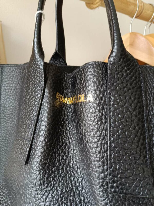 Cabas en cuir noir Bimba y Lola