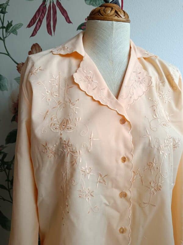 Chemisier vintage saumon Damart – Taille 38