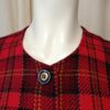 Tailleur vintage upcyclé à carreaux rouges – Taille 46