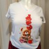 T-shirt blanc à motif cœur Saint-Valentin – Taille 42