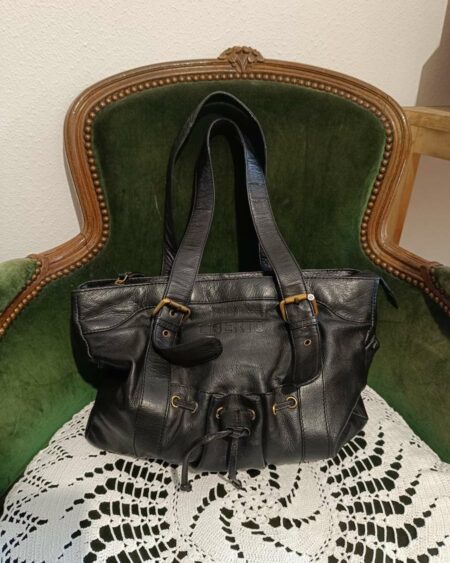Grand sac en cuir noir Liberto