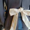 Veste grise Gérard Darel upcyclée, dos ouvert avec nœud