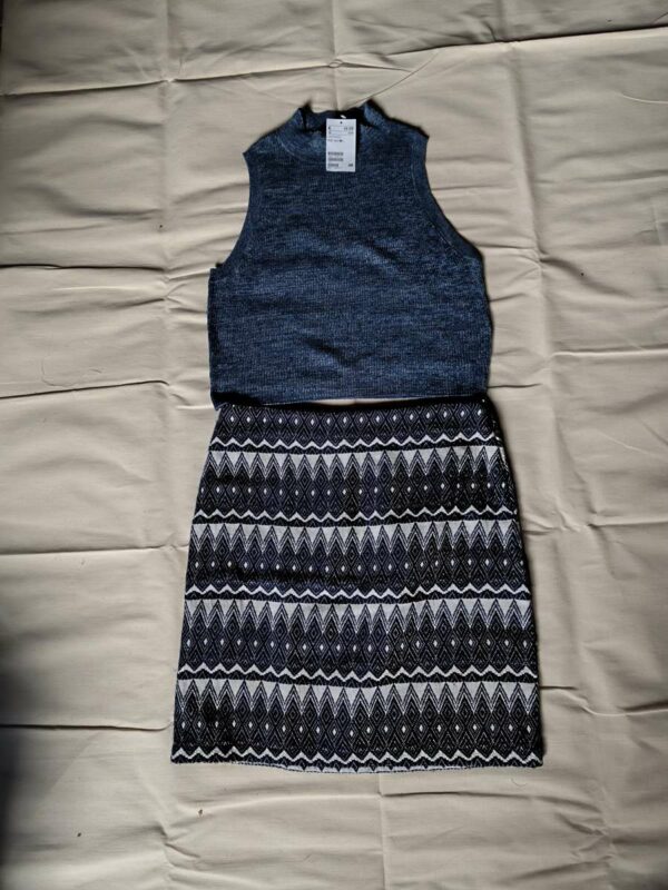 Jupe motif bleu Burton – Taille 38