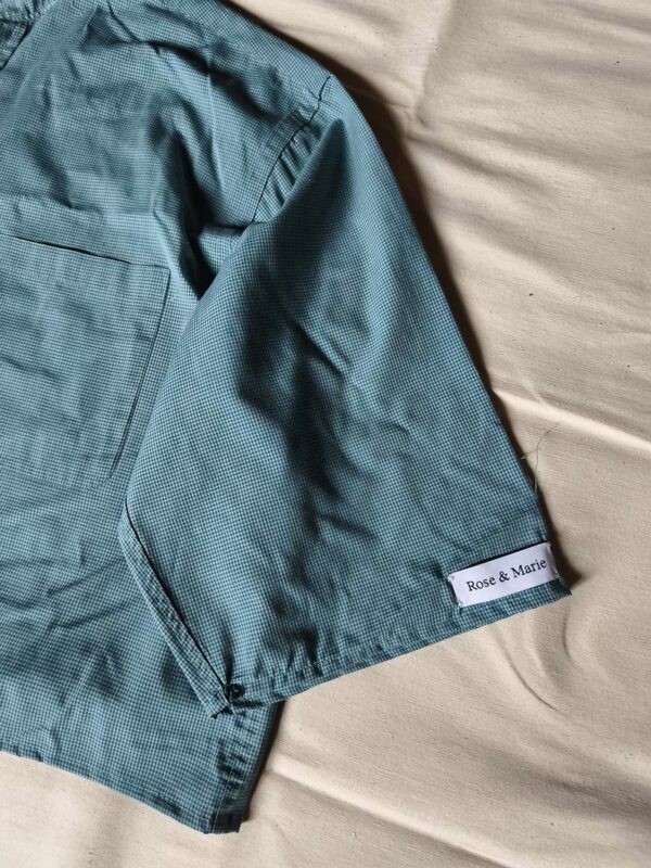 Chemise upcyclée col montant Rose & Marie – Taille 42/44