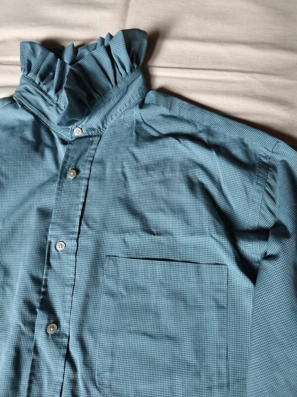 Chemise upcyclée col montant Rose & Marie – Taille 42/44