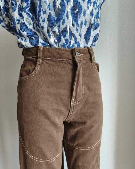 Pantalon marron taille haute A x Point Carr – Taille 34 (US 24)