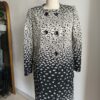 Veste longue vintage noire et écrue