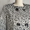 Veste longue vintage noire et écrue