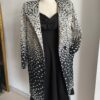 Veste longue vintage noire et écrue