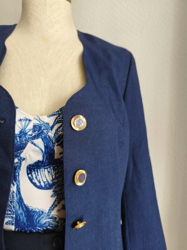 Veste vintage bleu marine Lafayette Collection – Taille 38