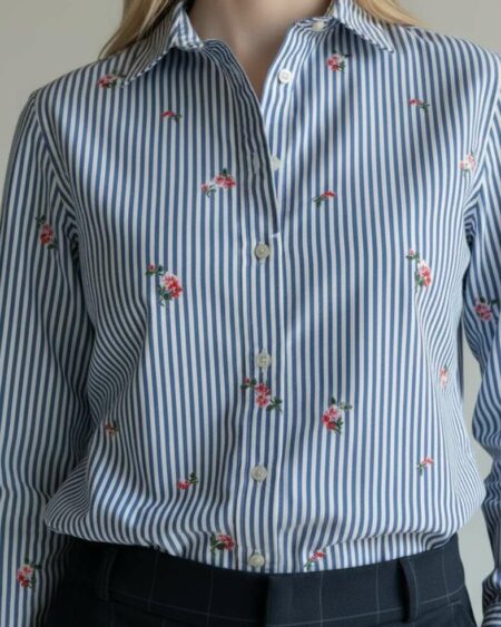 Chemise en coton brodée Springfield – taille 36