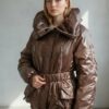 Veste imperméable matelassée – Marron – Taille 36