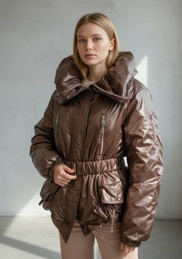 Veste imperméable matelassée – Marron – Taille 36