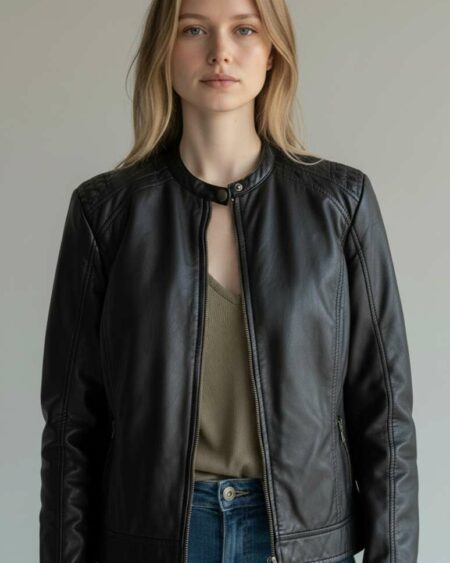 Perfecto en cuir noir – Promod – Taille 40