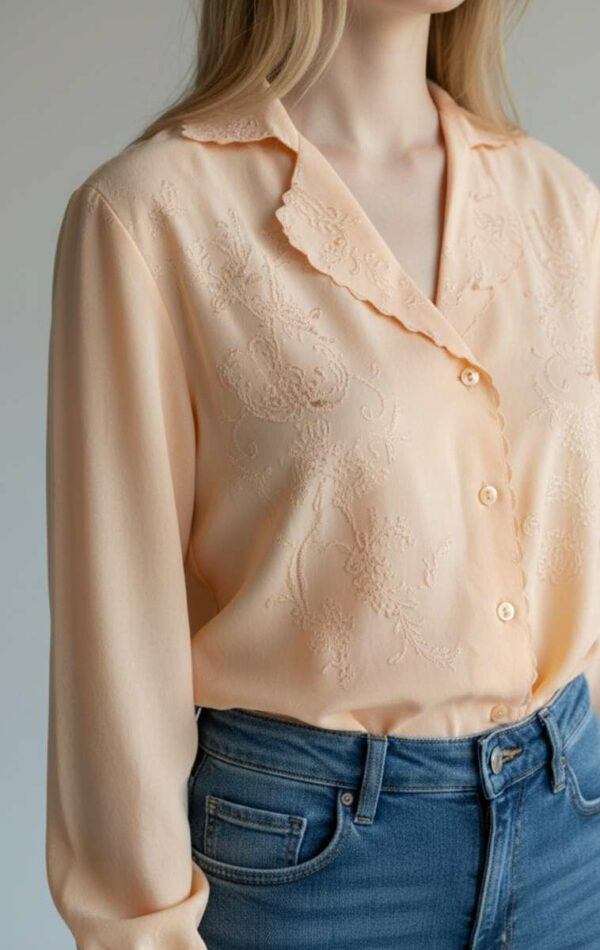 Chemisier vintage saumon Damart – Taille 38