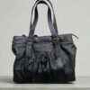 Grand sac en cuir noir Liberto