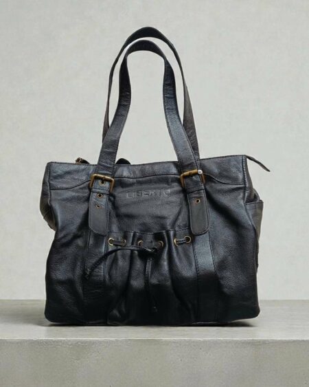 Grand sac en cuir noir Liberto