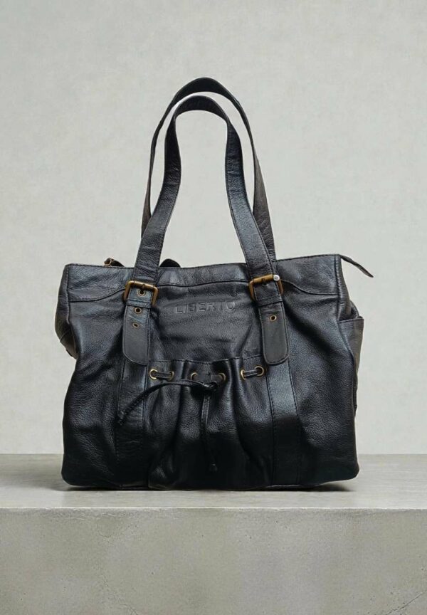 Grand sac en cuir noir Liberto