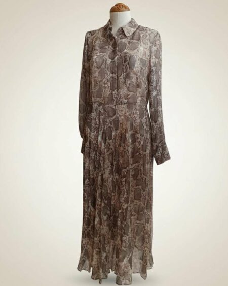 Robe longue plissée en voile imprimé Mango – Taille 38/40