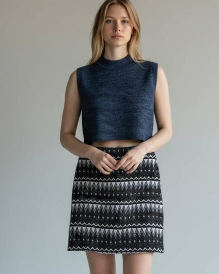 Jupe motif bleu Burton – Taille 38