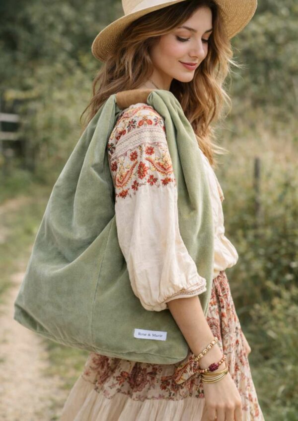 Sac porté main upcyclé Rose & Marie – Modèle unique