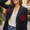 Blazer upcyclé Rose & Marie – Hugo Boss – Laine – Taille 40 – Création unique