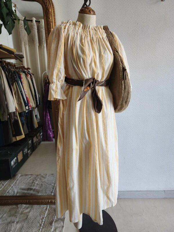 Robe longue rayée jaune Les Acolytes