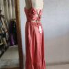 Robe longue satin rose Copperose Paris