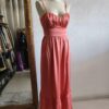 Robe longue satin rose Copperose Paris
