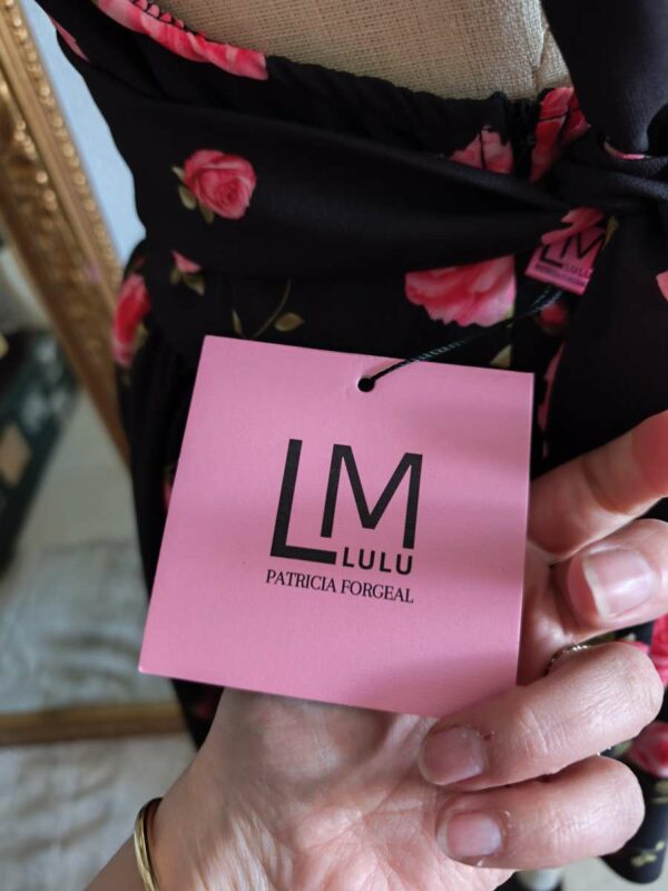 Robe courte noire à fleurs LM Lulu T38 neuve – Dos décolleté soirée & cocktail