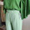 Pantalon plissé vert menthe
