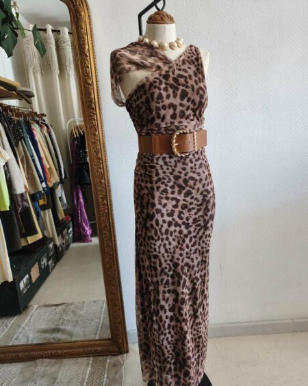 Robe longue léopard