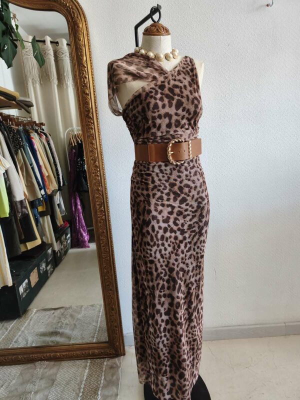 Robe longue léopard