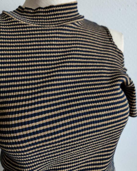 Top rayé doré et bleu marine taille 38 neuf avec étiquette