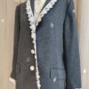 Blazer upcyclé laine dentelle & perles