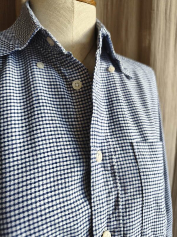 Chemise upcyclée Vichy bleu – Rose & Marie Essentiel – Taille S (36-38)