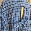 Chemise upcyclée carreaux bleu