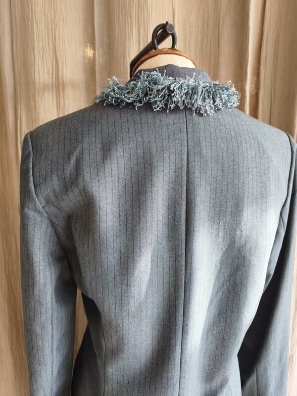 Blazer long gris upcyclé Rose & Marie