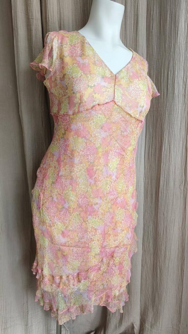 Robe mousseline de soie Gérard Pasquier – taille 46/48 – fleurie pastel – 29€