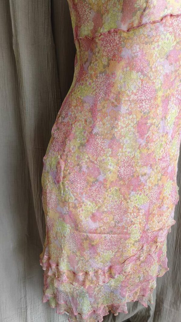 Robe mousseline de soie Gérard Pasquier – taille 46/48 – fleurie pastel – 29€