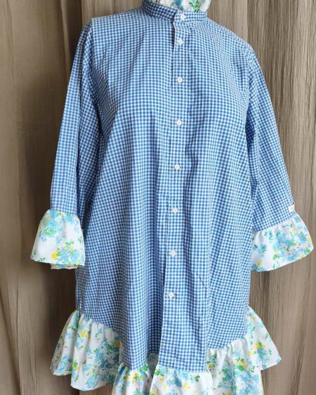 Chemise upcyclée collerette