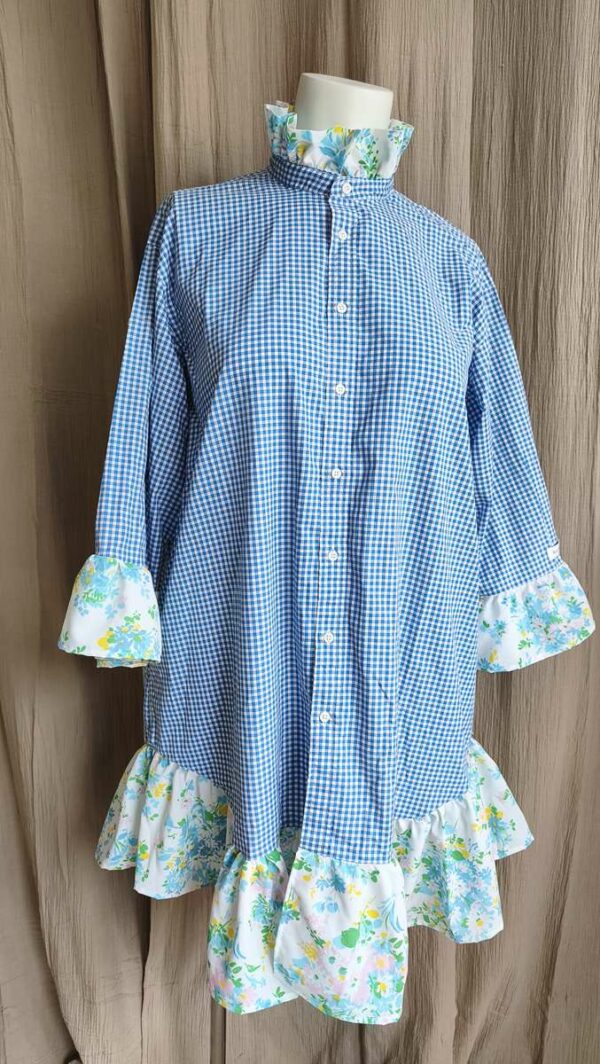 Chemise upcyclée collerette