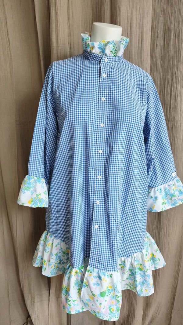 Chemise upcyclée collerette