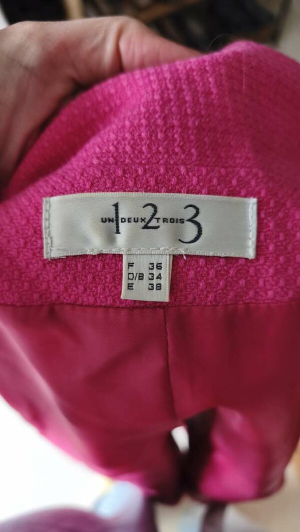 Veste 1.2.3 rose – 100% laine – taille 34/36