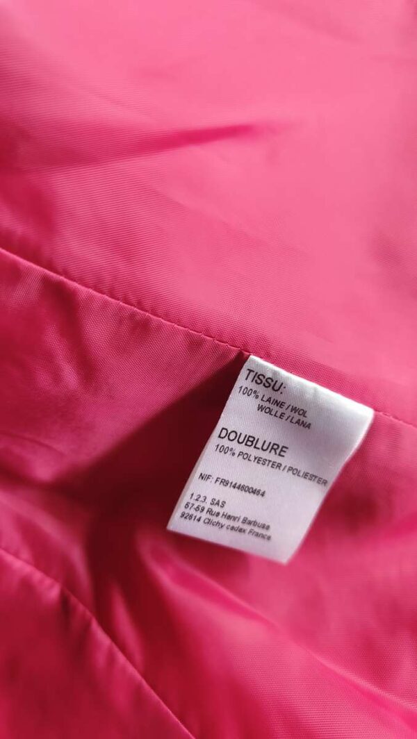 Veste 1.2.3 rose – 100% laine – taille 34/36