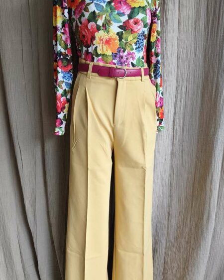 Pantalon jaune taille haute T36 neuf