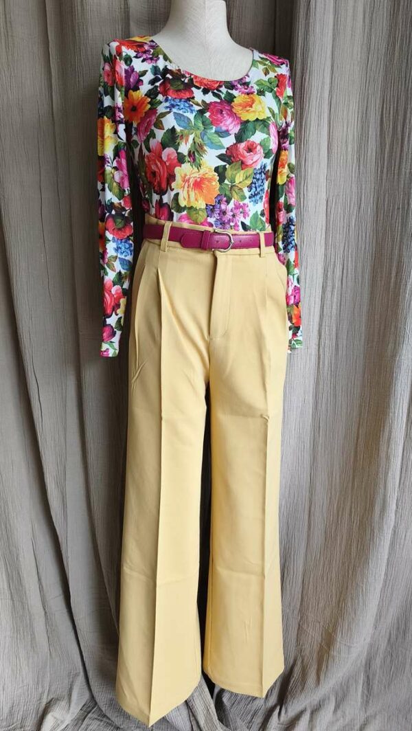 Pantalon jaune taille haute T36 neuf