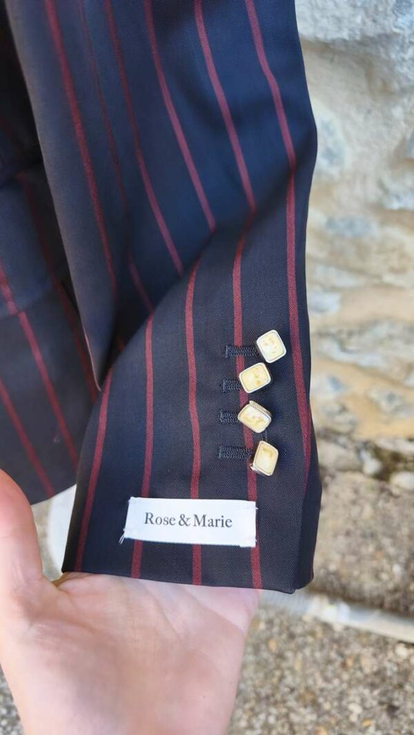 Blazer upcyclé Rose & Marie – Hugo Boss – Laine – Taille 40 – Création unique